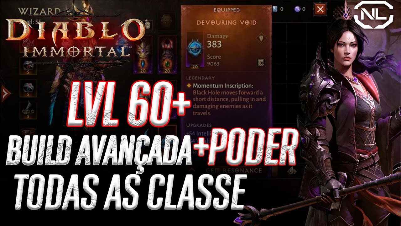 Diablo Immortal 60+ BUILD AVANCADA PARA FICAR NO TOP GAME DO JOGO ALL CLASSE