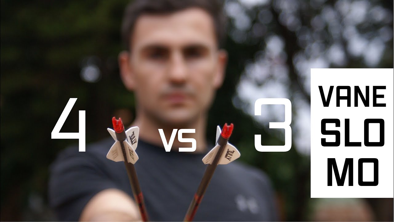 3  vs  4  FLETCH arrow flight SLOMO | Archery Slow motion