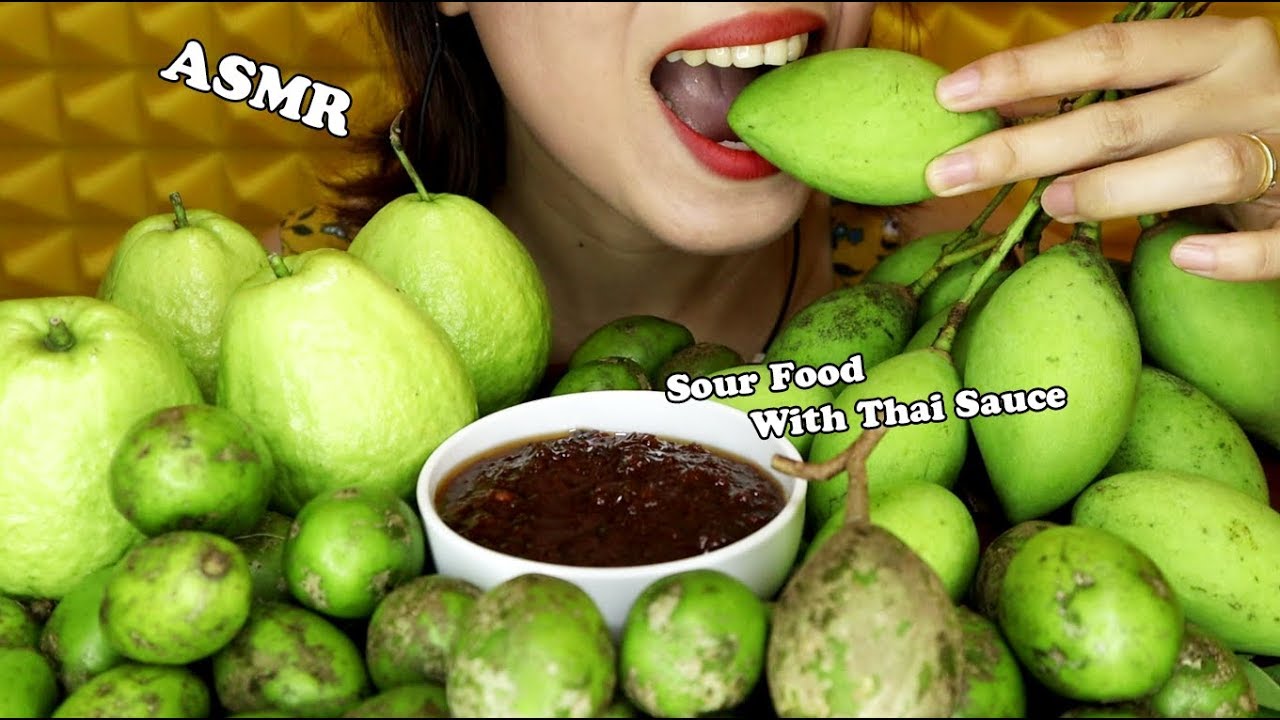 ASMR SOUR FOOD (XOÀI NON, CÓC NON, ỔI RUỘT ĐỎ CHẤM MẮM RUỐC) | CRUNCHY SOUNDS I JanSan ASMR