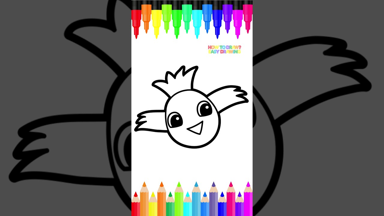 Easy Bird Drawing for Kids | Learn How to Draw a Cute Bird | Step-by-Step Tutorial #EasyDrawing