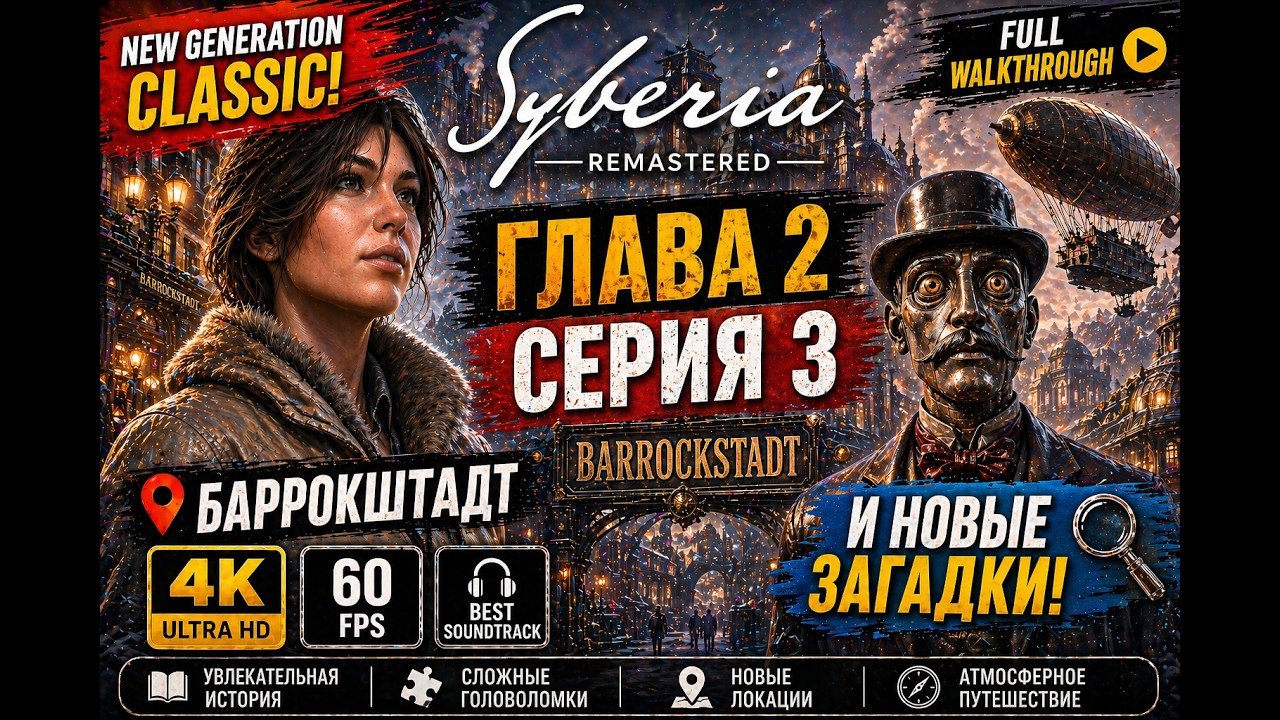 Syberia - Remastered, Глава 2  - серия 3, Баррокштадт. Прохождение.