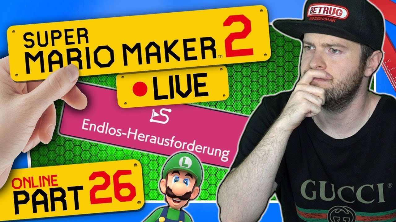 🔴 SUPER MARIO MAKER 2 ONLINE 👷 #26: Endlos-Herausforderung (Luigi) | Schwer