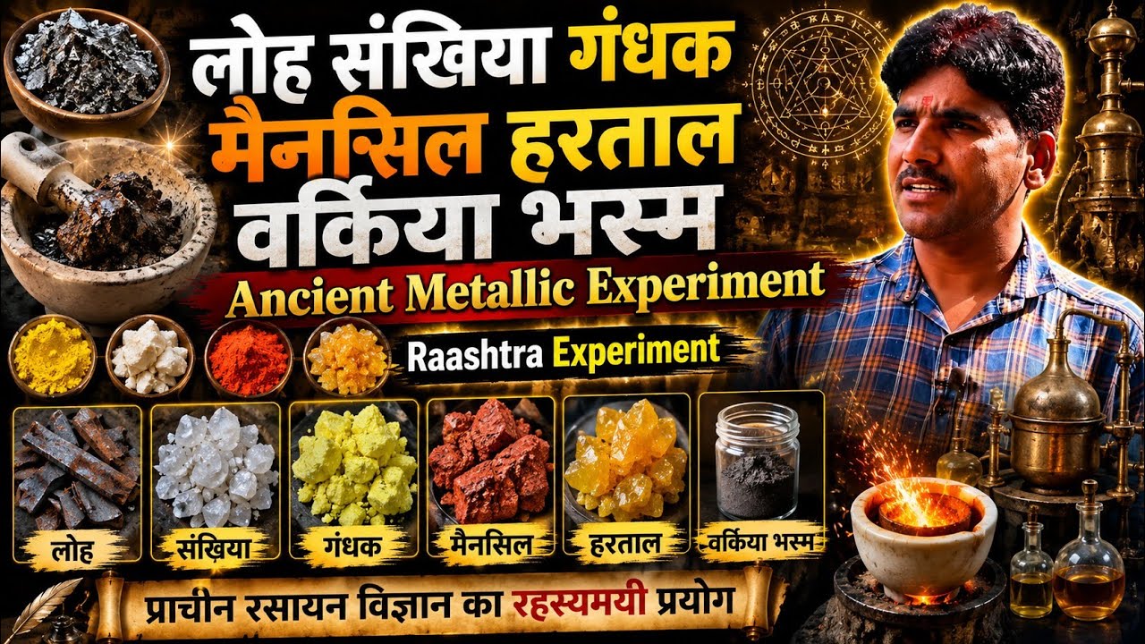 लोह संखिया गंधक मैनसिल हरताल वर्किया भस्म Ancient Metallic Experiment Raashtra Experiment