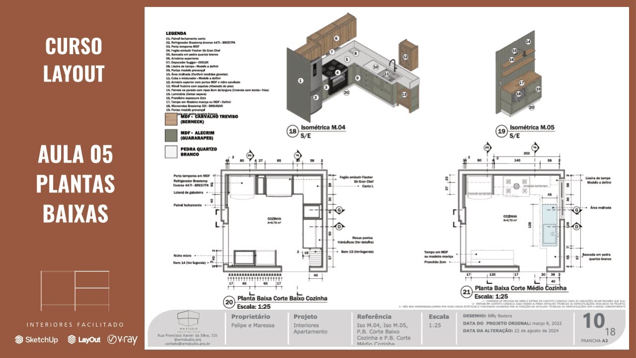 Curso LayOut - Caderno de Marcenaria - Aula 05 - Plantas baixas