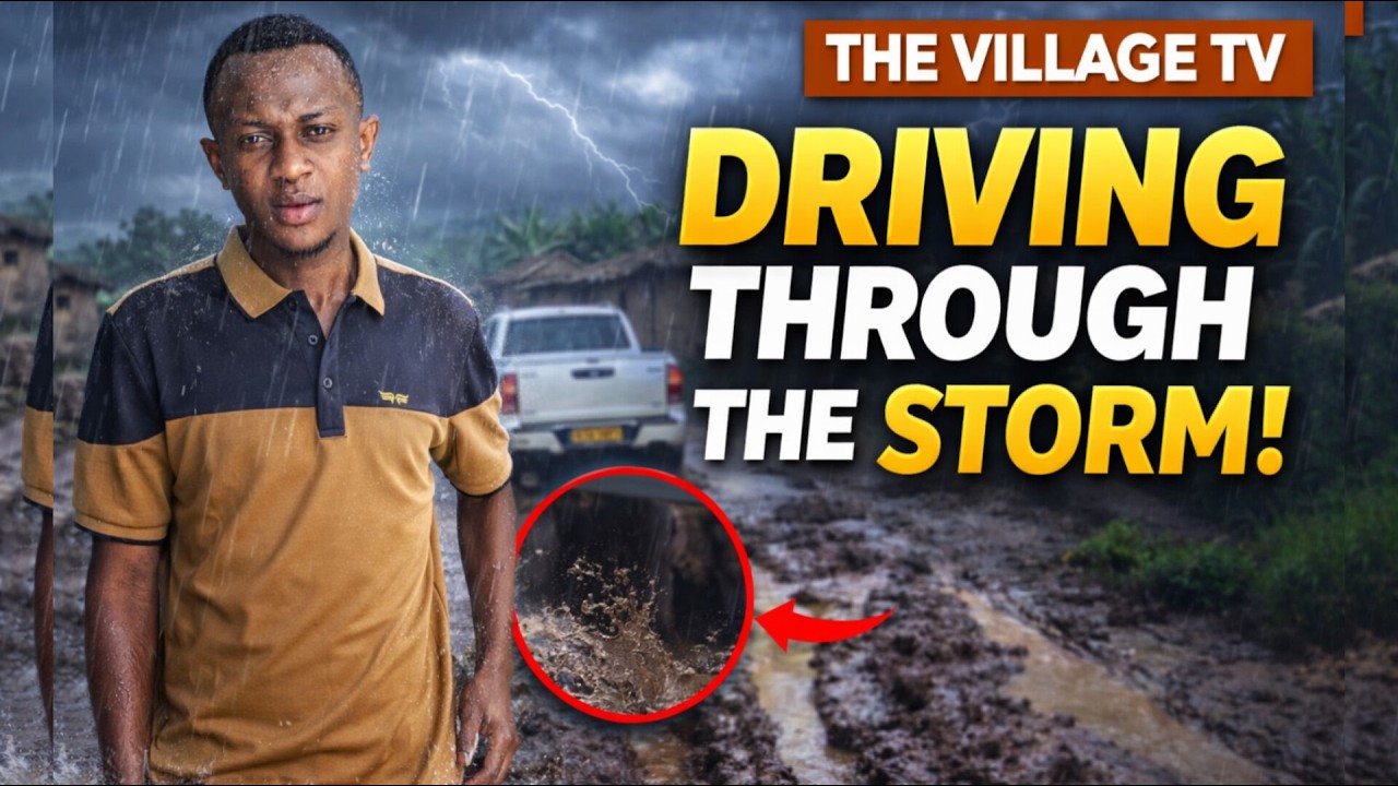 My first day at Elvara Village😳It was very difficult to pass through that Storm with Toyota pickup!