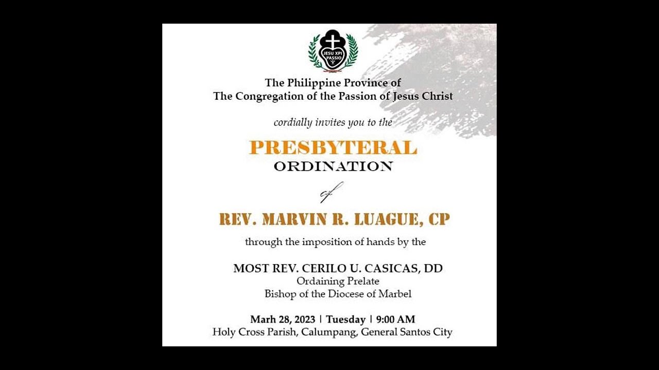 Presbyteral Ordination of Rev. Marvin Luague, C.P.