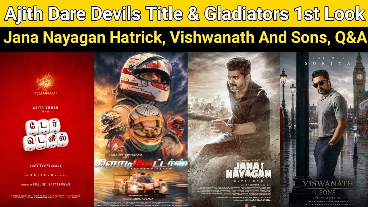 Ajith In Dare Devils Title Look & Gladiators | Vishwanath And Sons, Jana Nayagan, Varanasi