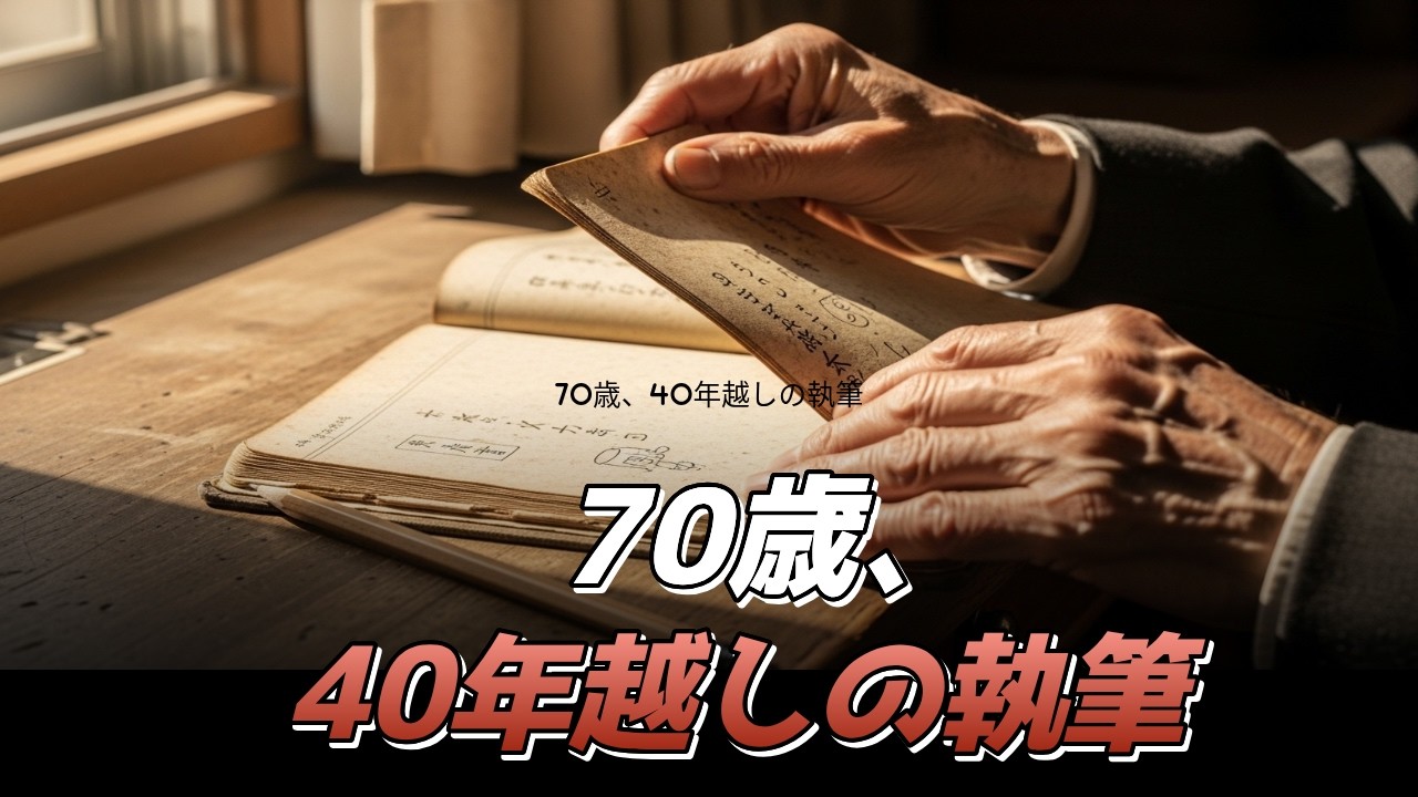 もう遅い」なんてない。70歳で小説を書き始めた男の、40年越しの第一歩