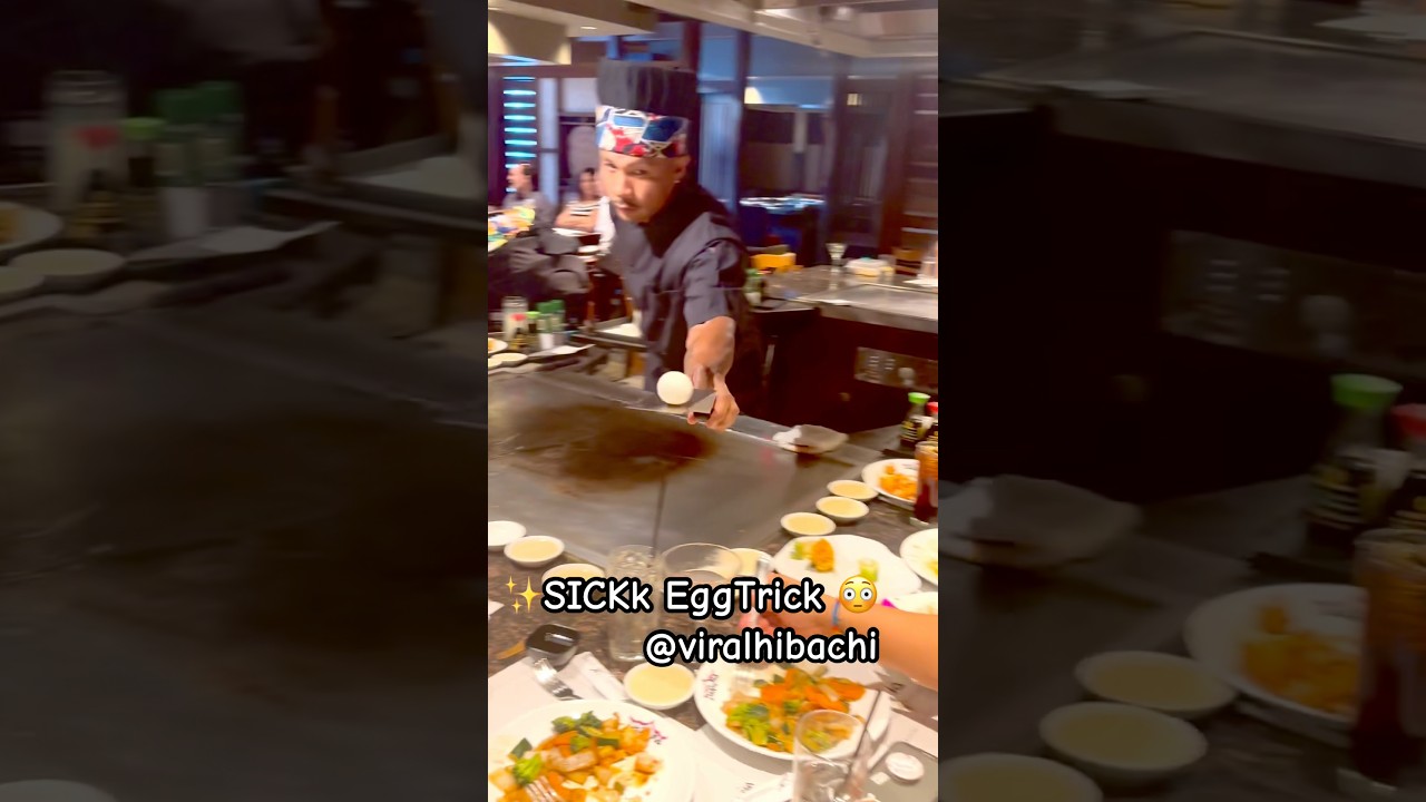 Here&rsquo;s a SICKKk 🐣 trick from one of the BEST Chefs 🔥 #viral #hibachi #tricks #eggtrick #awesome