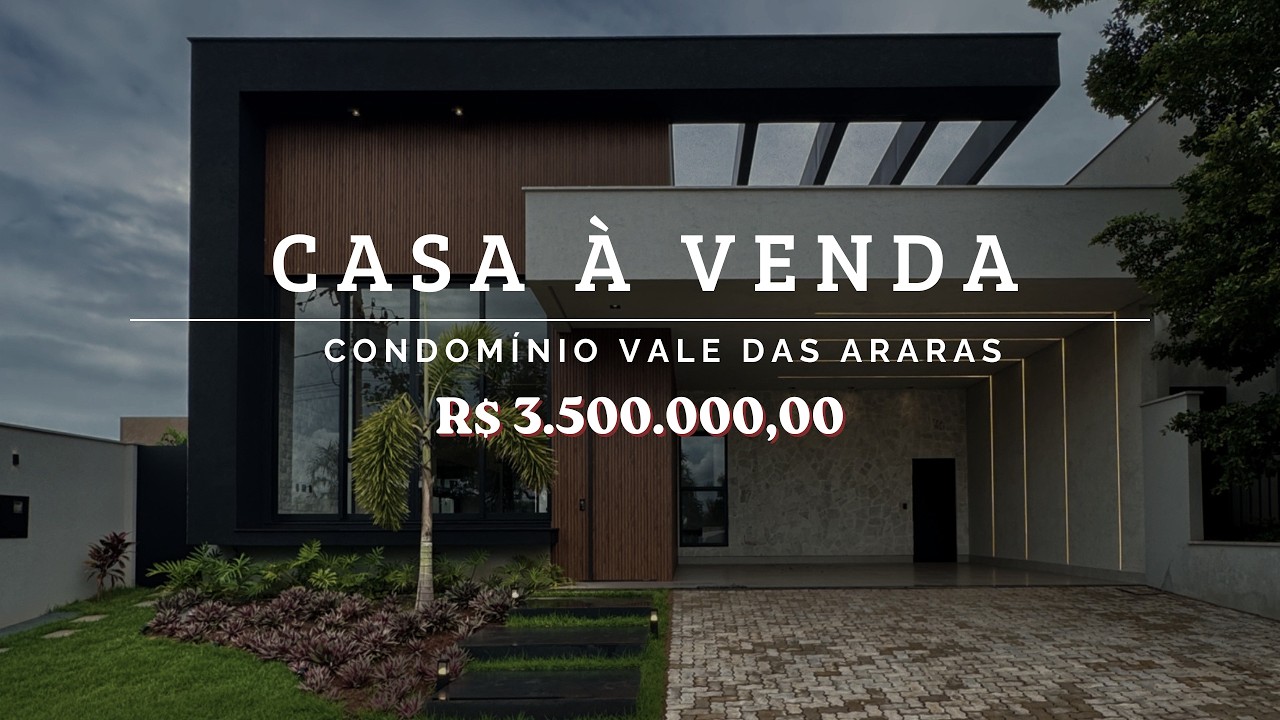 CASA COM 4 SUÍTES À VENDA NO CONDOMÍNIO VALE DAS ARARAS RIO VERDE - GOIÁS