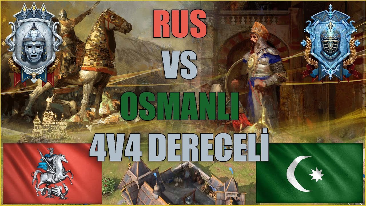 İNANILMAZ RUS / OSMANLI SAVAŞI - 4v4 Rus Saldırgan Oynayış | AoE4 Oynayış Kurak Arabistan