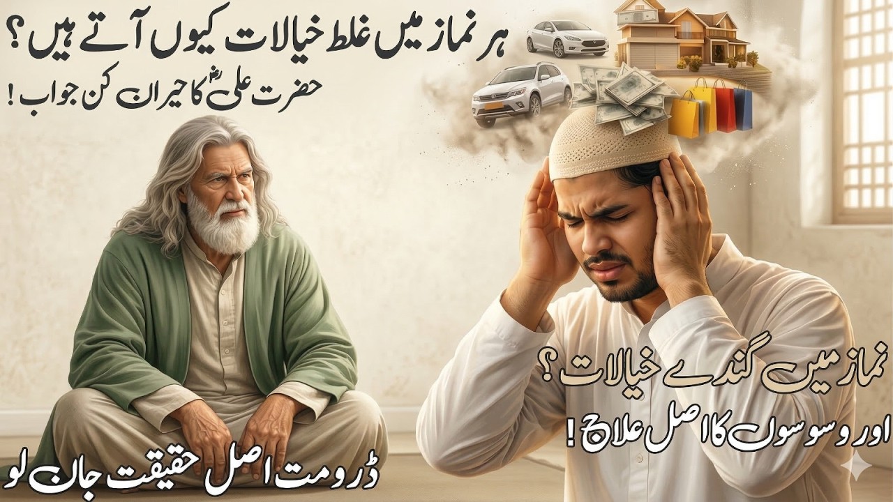 نماز میں وسوسے  ایمان کی علامت؟Namaz Mein Gande Khayalat Kyun Aate Hain? Waswasa Ka Islami Ilaj