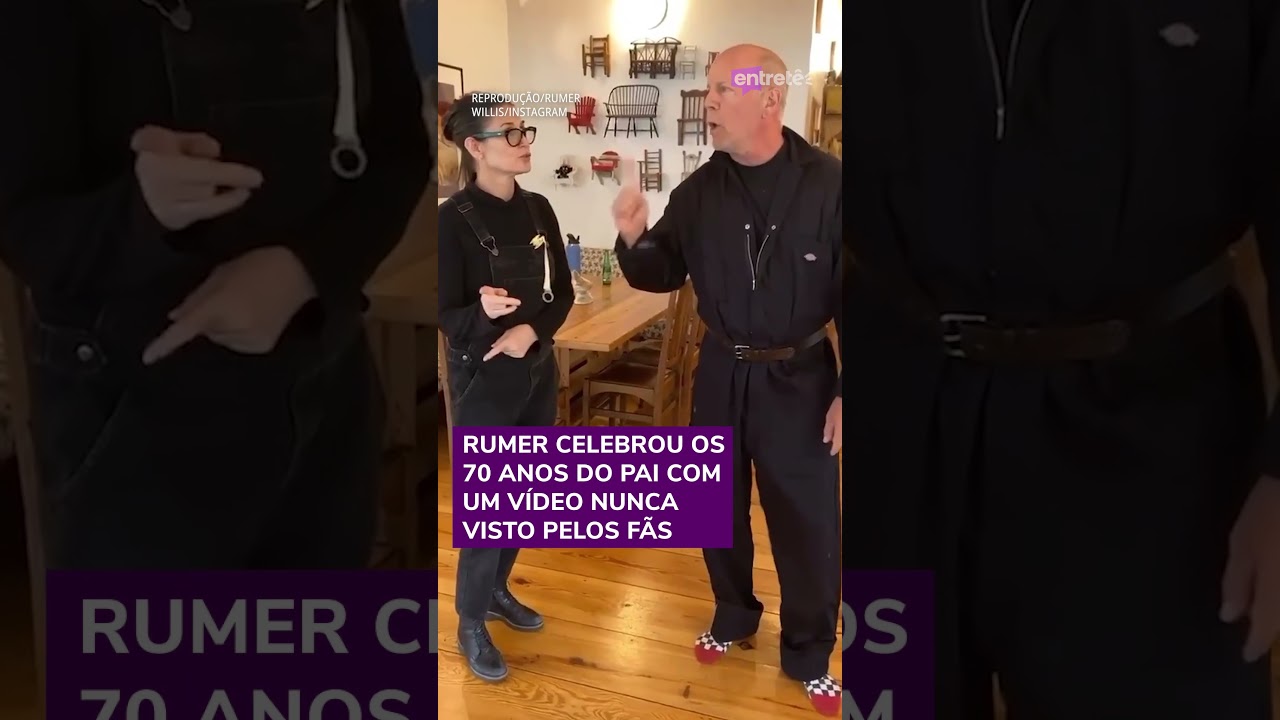 Bruce Willis e Demi Moore dan&ccedil;am em v&iacute;deo para comemorar 70 anos do astro #shorts