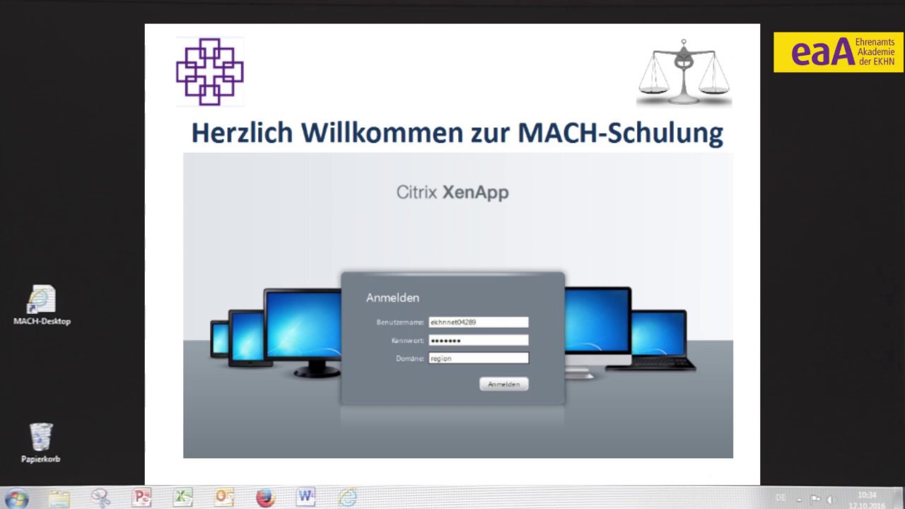 Mandanten wechseln im MACH Programm, Doppik in der EKHN