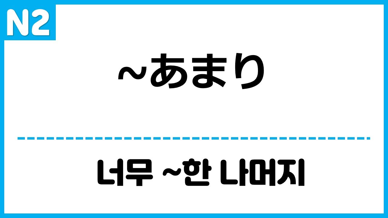 [N2] ~あまり 너무 ~한 나머지