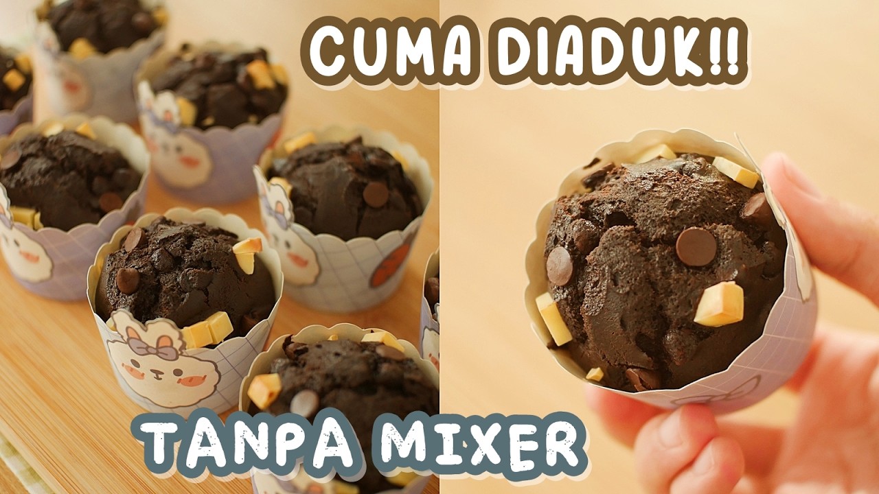 CUMA DIADUK!! TANPA MIXER – MUFFIN COKLAT KEJU!