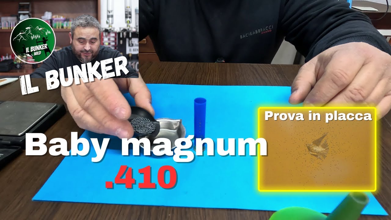 Cartuccia baby magnum calibro .410 - Prova in placca e dati di banco