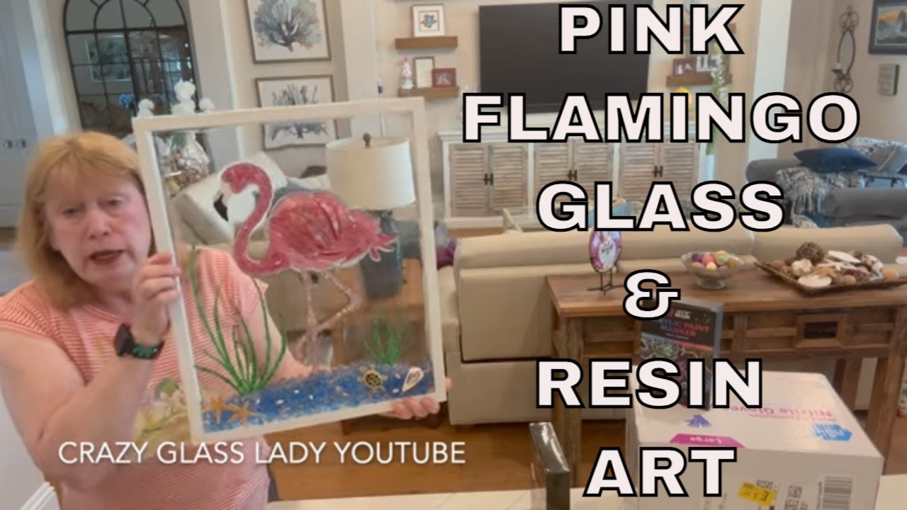 # 341 How to Cut Glass to Create a Beautiful Pink Flamingo Glass & Resin Art Bond Craftor Resin
