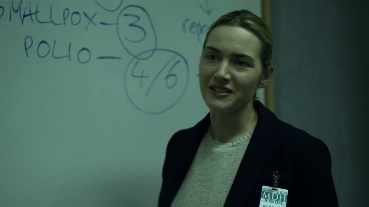 Dr Mears (Kate Winslet) explains fomites and R0 (R-naught) of contagious diseases  - Contagion(2011)