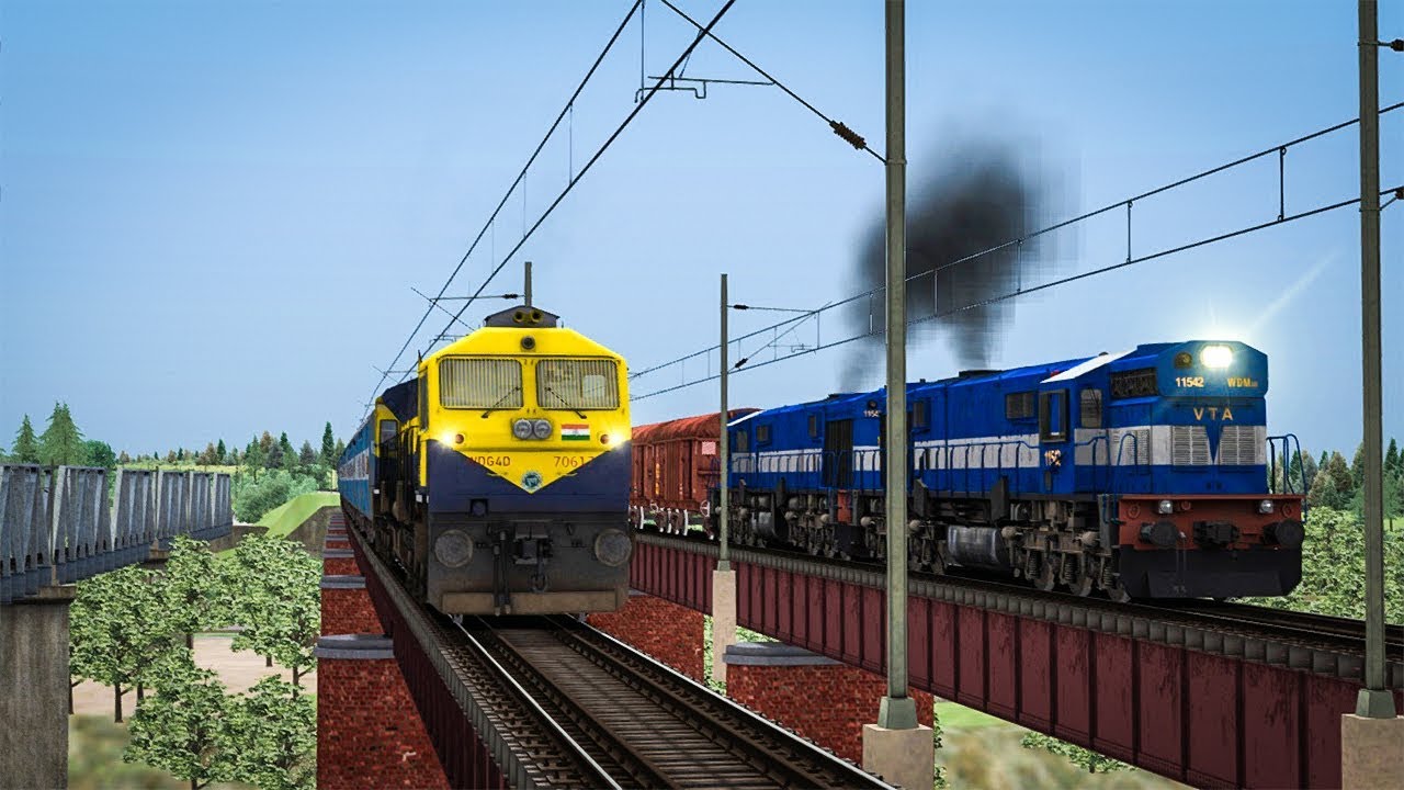 Train Actions At Bridge | Railworks Train Simulator | Indian Railways