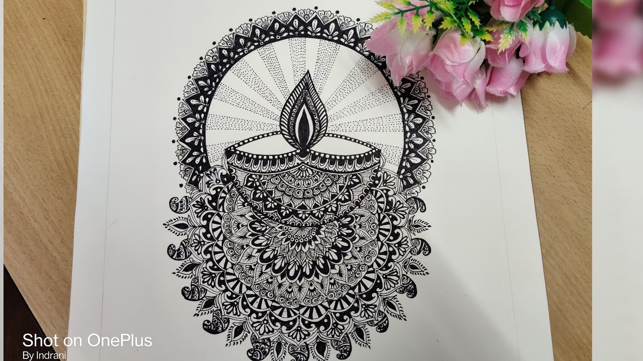 🌟 Diya 🌟 With Mandala Art 🎨 || By Indrani De