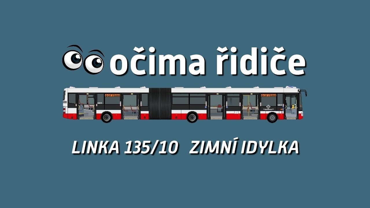 Zimní idylka za volantem autobusu v Praze.