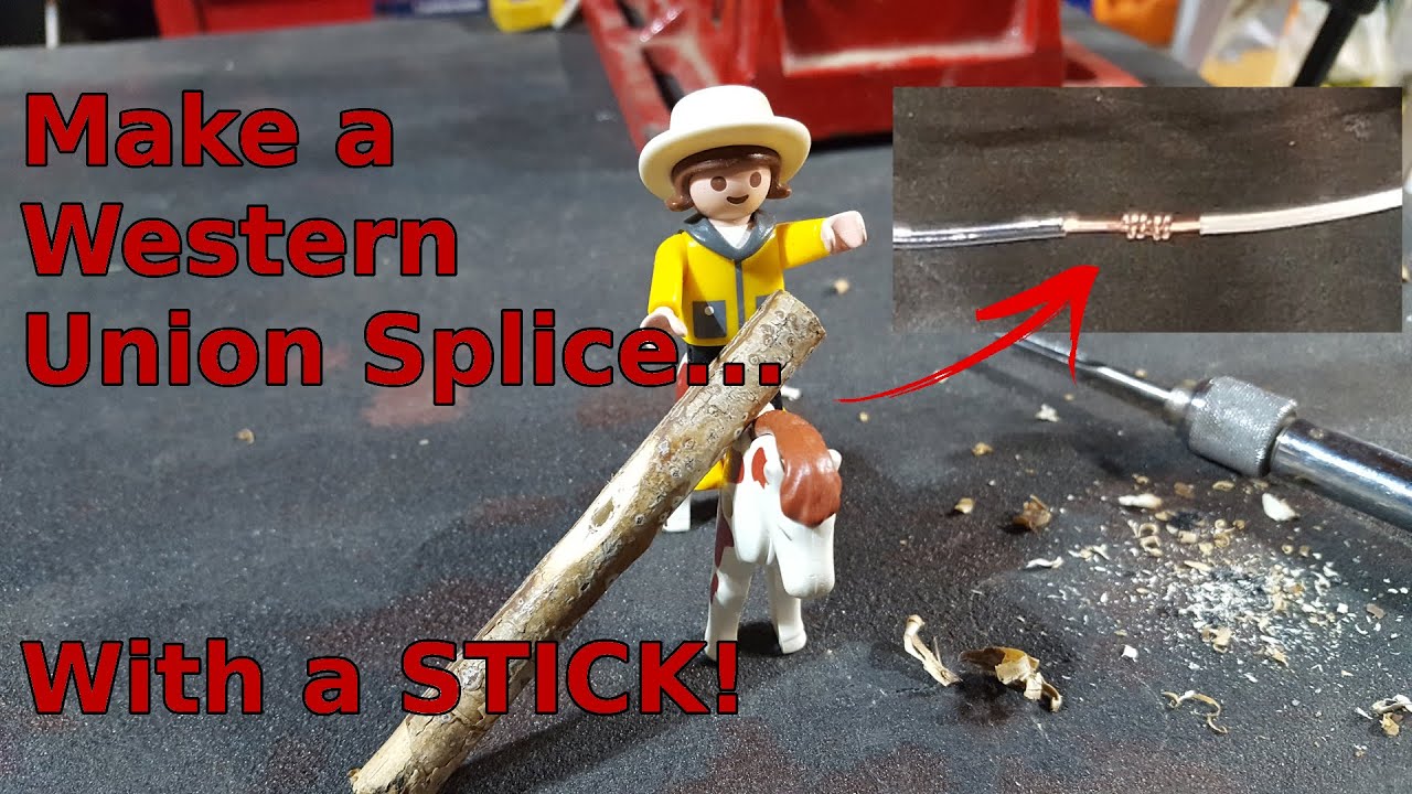 The Western Union / Lineman Splice - make it with a stick.
