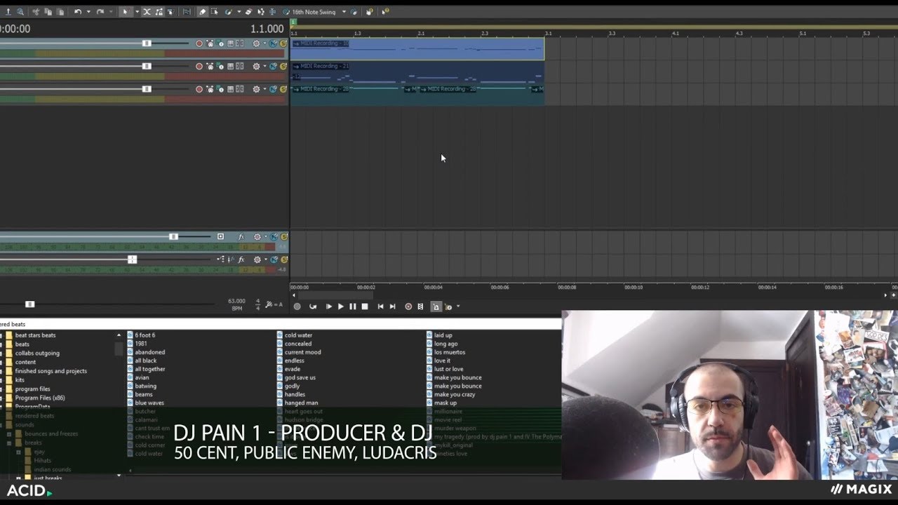 DJ Pain 1 (50 Cent, Ludacris, 2Chainz) | Creating a Beat from Scratch in ACID Pro