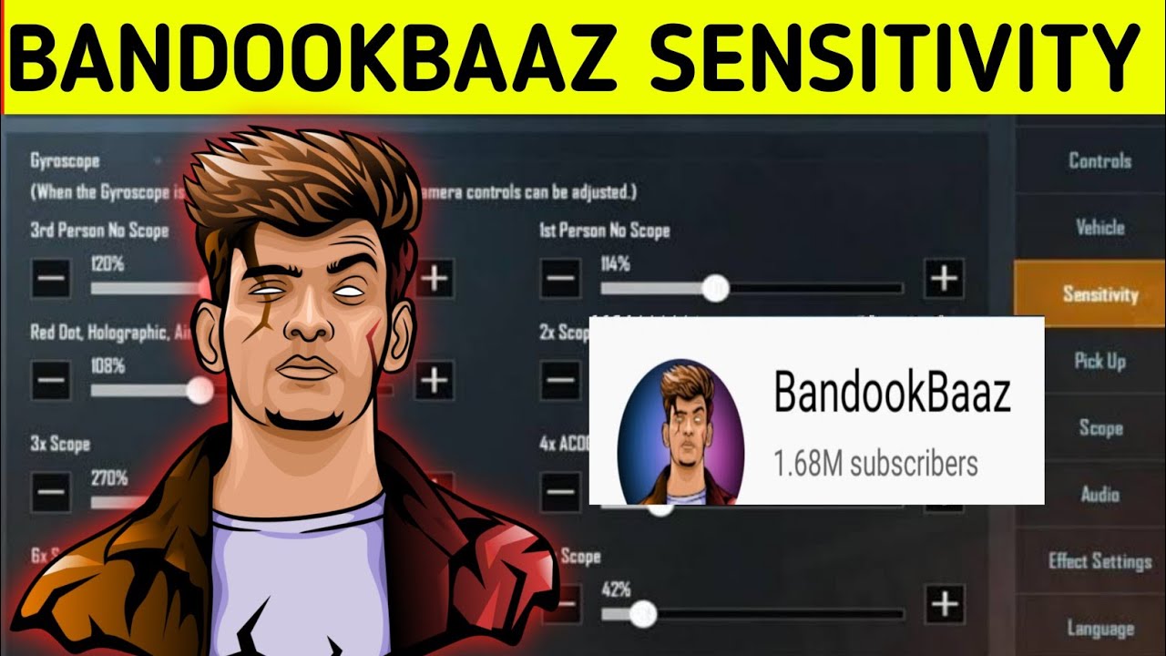 BANDOOKBAAZ SENSITIVITY SETTINGS BGMI | BANDOOKBAAZ GAMING PUBG MOBILE SENSITIVITY | IQ BANDOOKBAAZ