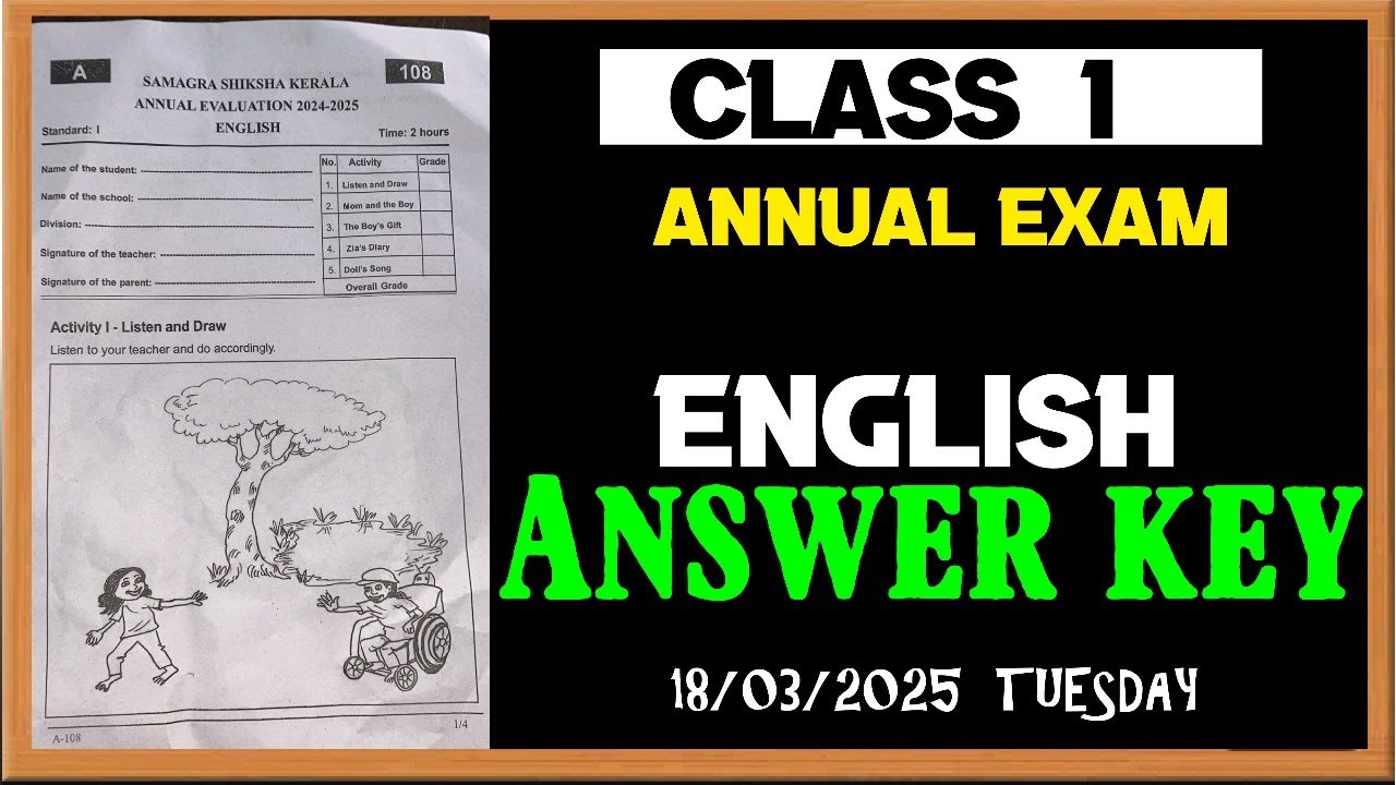 Class 1 I English | Final Exam Question Paper & Answers | Exam Winner Class 1
