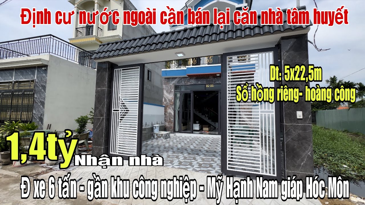 ( Đã Bán) Quá đẹp nhà lầu mái thái Dt 5x23m SHR , ngay chợ Mỹ Hạnh Nam tiếp giáp Hóc Môn