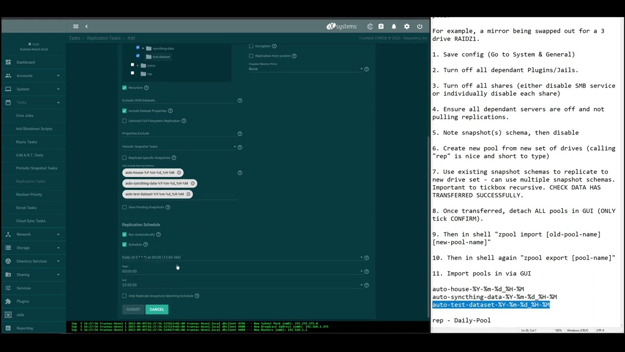 TRUENAS CORE - How to move pool to new drive arrangement when you need to expand (Ex.MIRROR - RAIDZ)