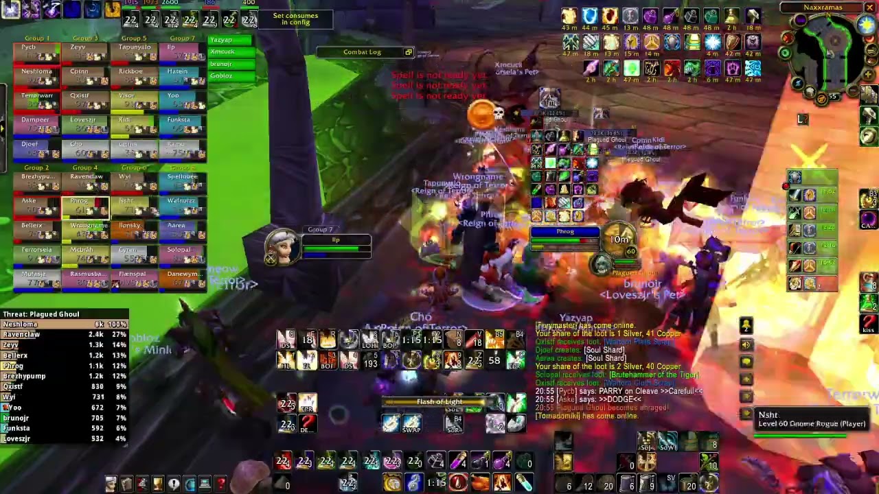RoT speedrun 1:16 Naxxramas, HC WoW classic