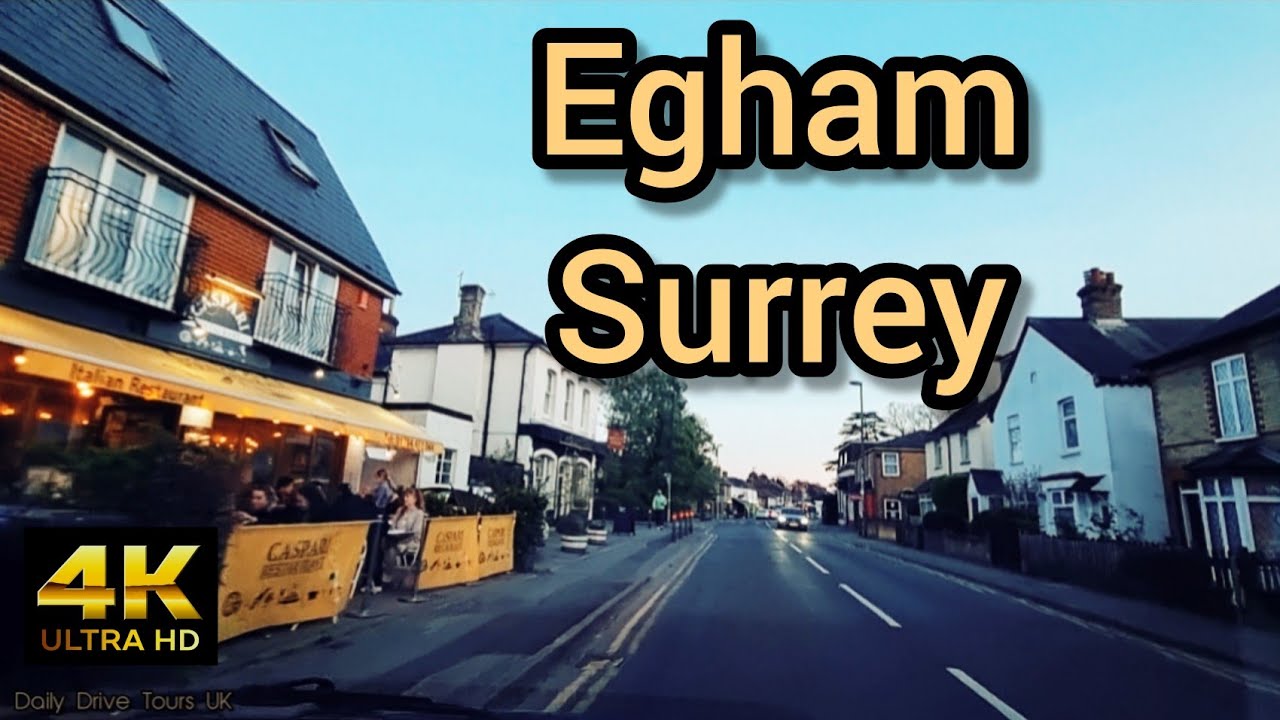 Egham Surrey Neighbourhood driving Tour 🇬🇧 [4K]