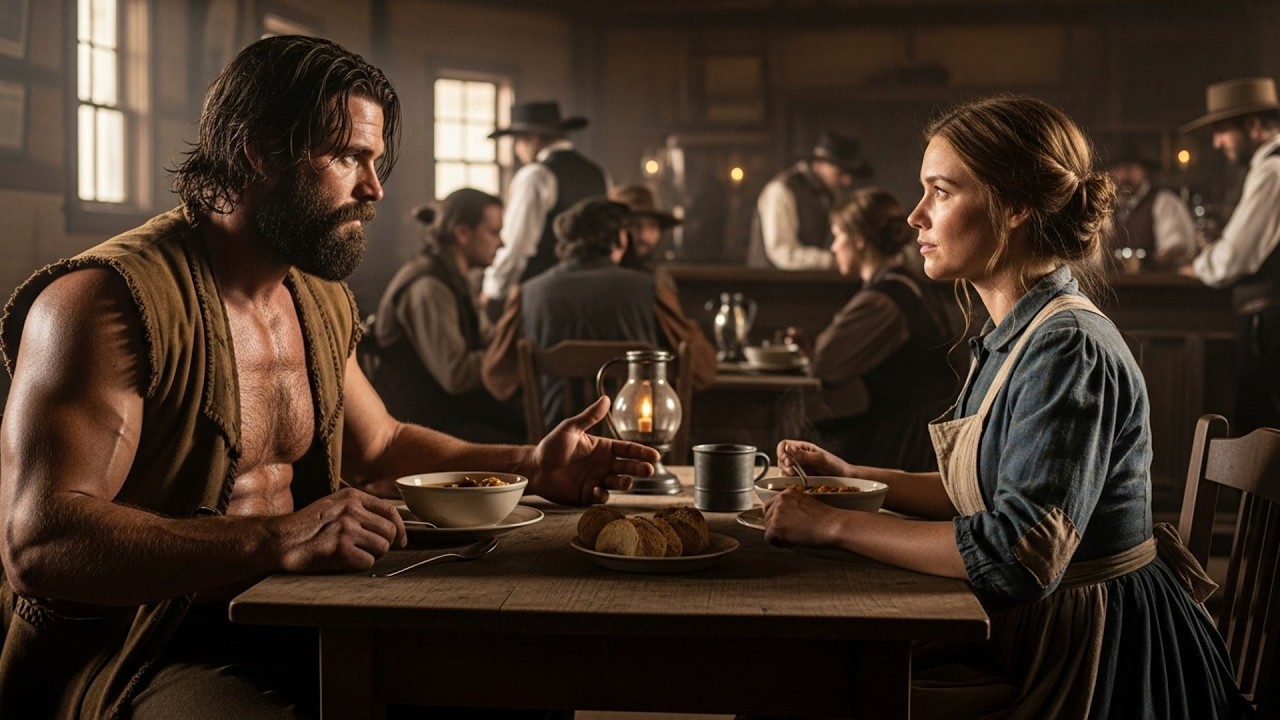 She Was the Widow Everyone Avoided—Mountain Man Walked Right Up and Asked Her to His Table