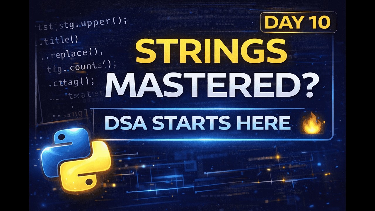 Day 10 – Python Strings Mastery 🔥 | Complete Guide for DSA & Coding Interviews