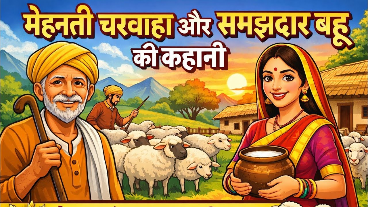मेहनती चरवाहा की समझदार बहु || Hindi story| Moral story | cartoon video  | #cartoon #video 
