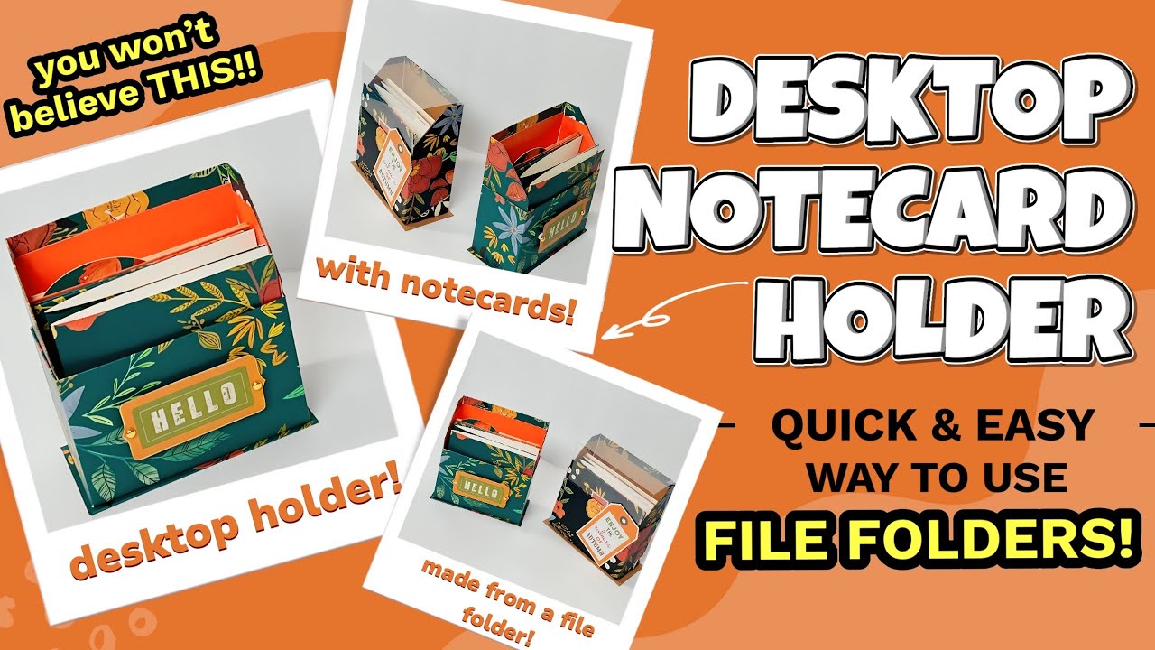 BUDGET CRAFT!  DIY A Desktop Notecard Set Using TWO FILE FOLDERS! Great Craft Fair Idea!
