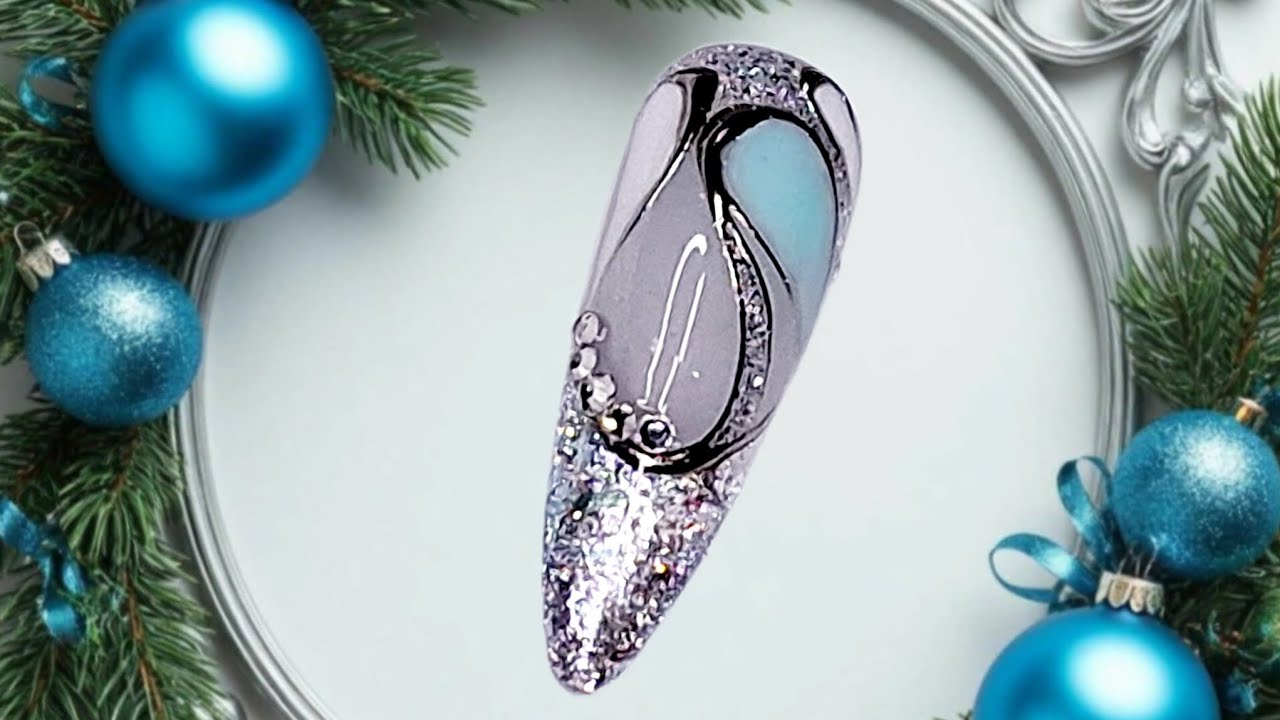 Шикарный новогодний нейл-арт 2026. МК/Gorgeous New Year's nail art. Video tutorial.