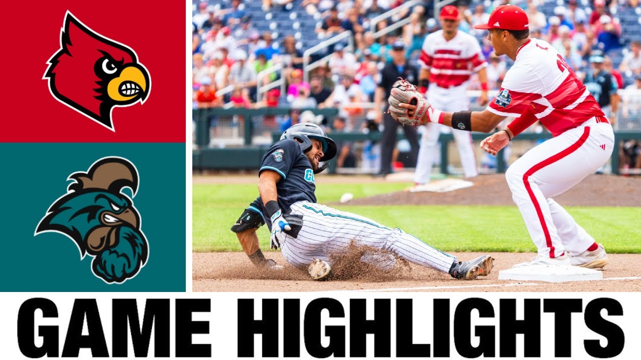 Louisville vs Coastal Carolina baseball | College World Series Baseball Today