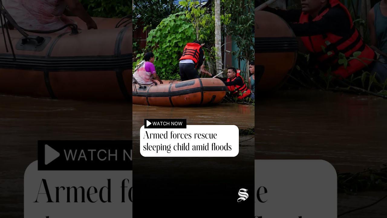 Watch: Armed Forces Rescue Sleeping Child During Assam Flood Evacuation