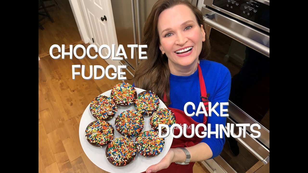 Chocolate Fudge Cake Doughnuts With Sprinkles On Top! As Incredible As They Sound. So Easy To Make.