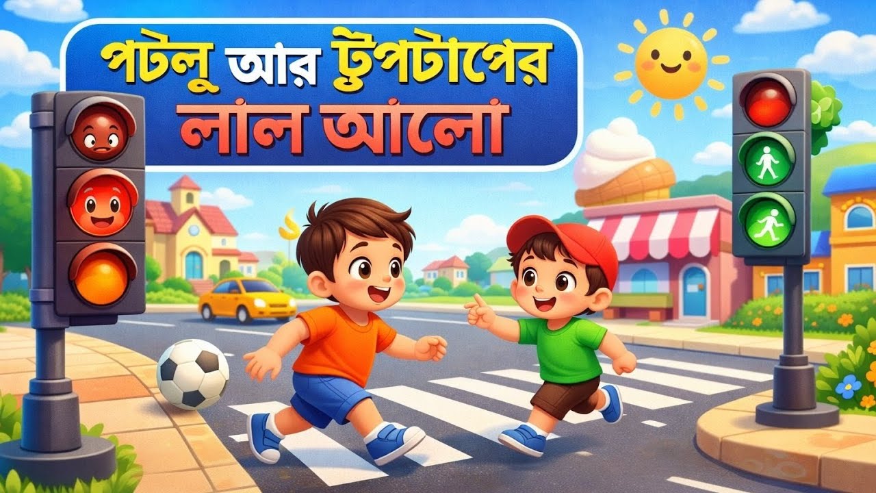 পটলু আর টুপটাপের লাল আলো 🚦 | বাংলা কার্টুন গল্প | Traffic Rules for Kids | Bangla Cartoon