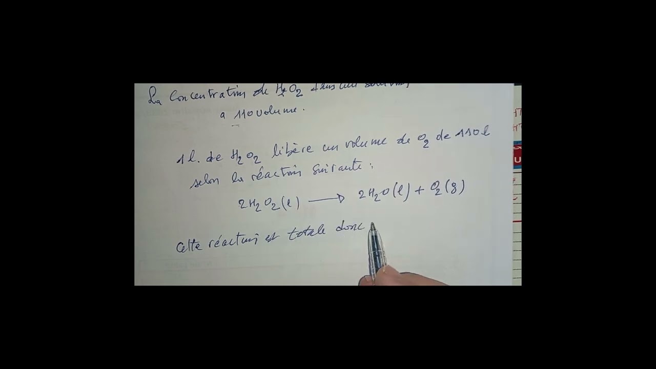 calcul d'une concentration d'une solution de H2O2 à 110V
