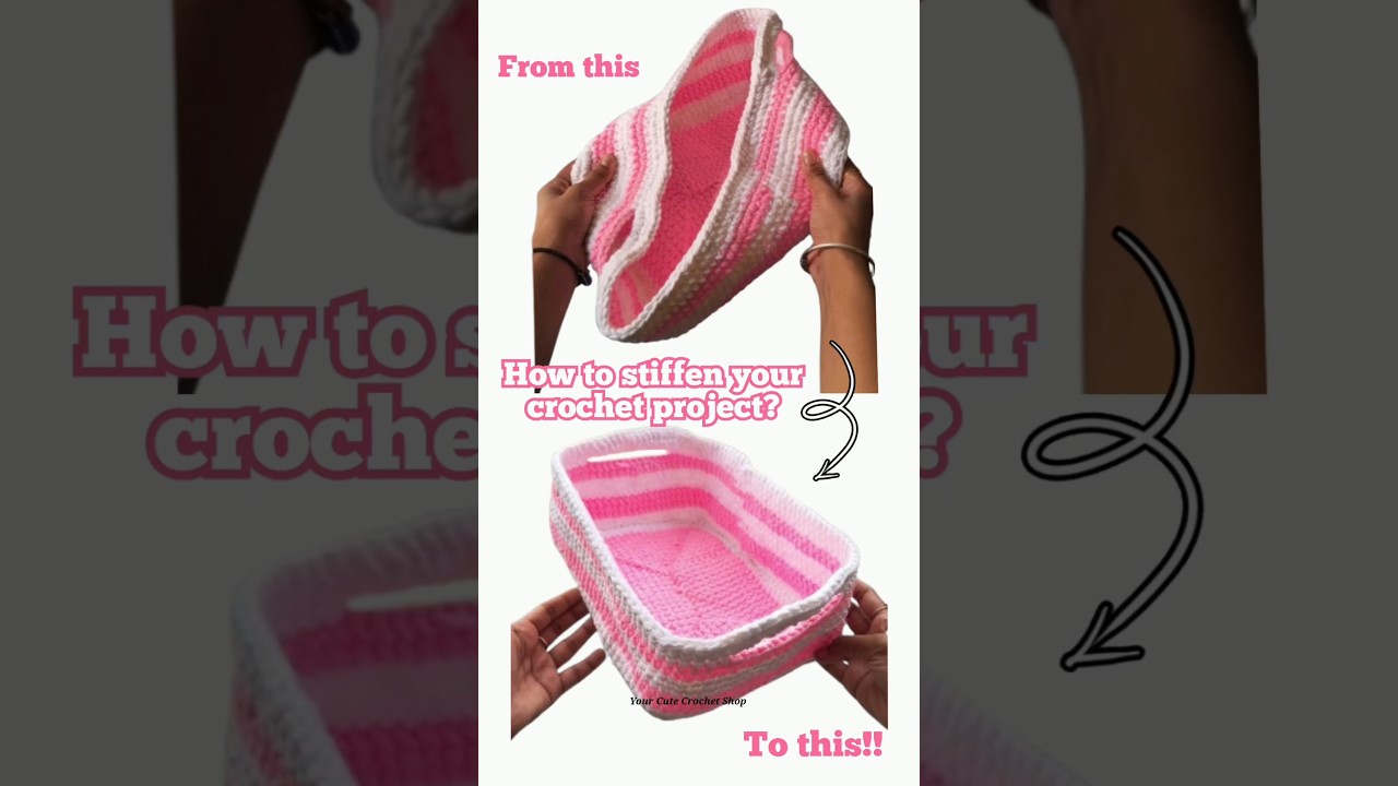 How to Stiffen Crochet with STARCH! 🧶✨ #crochet #tipsandtricks #crochetforbeginners #viral #shorts