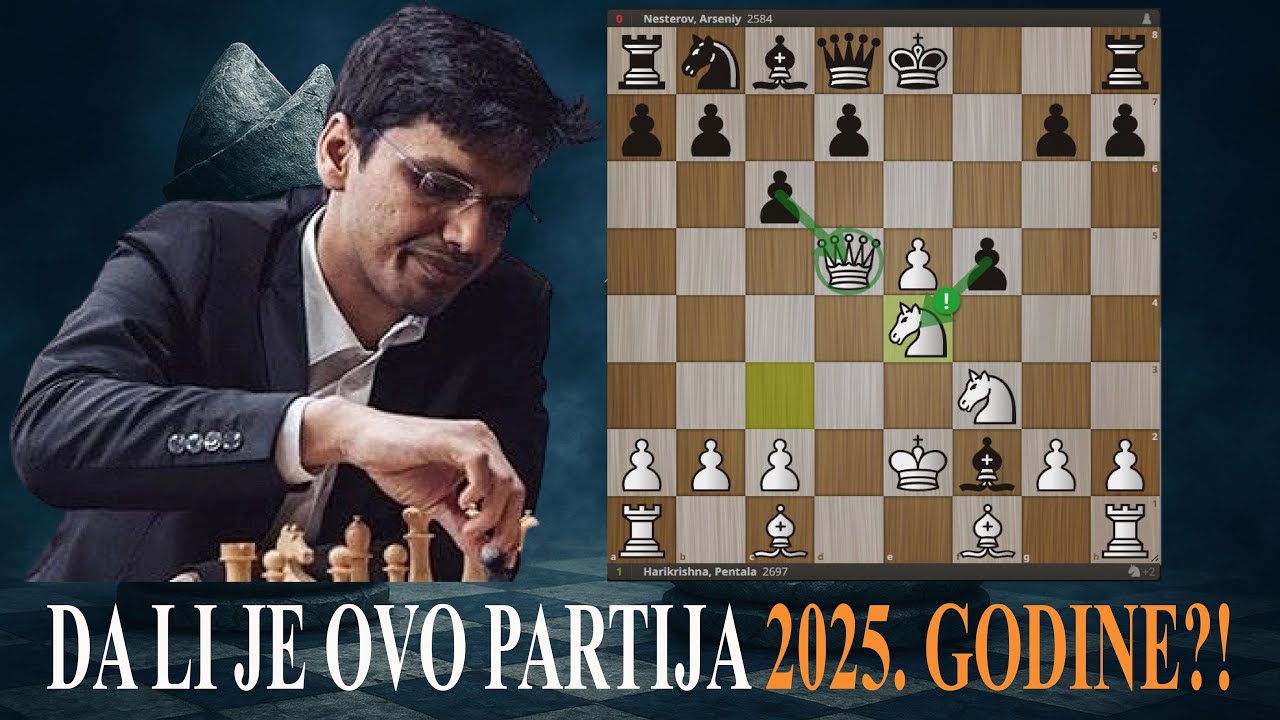 Besmrtna žrtva dame u 8  potezu!!! Harikrishna šokira šahovski svet! #sah #svetsaha