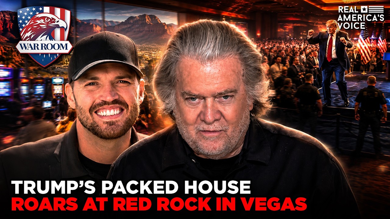 В зале Red Rock царит неистовый гул во время подготовки Трампом речи о снижении налогов | War Roo...
