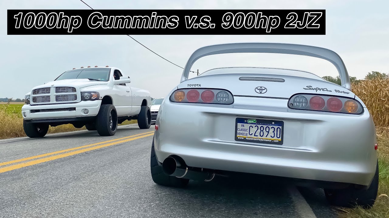 I Race DurtyMaxJack 1000hp Cummins in My Supra!