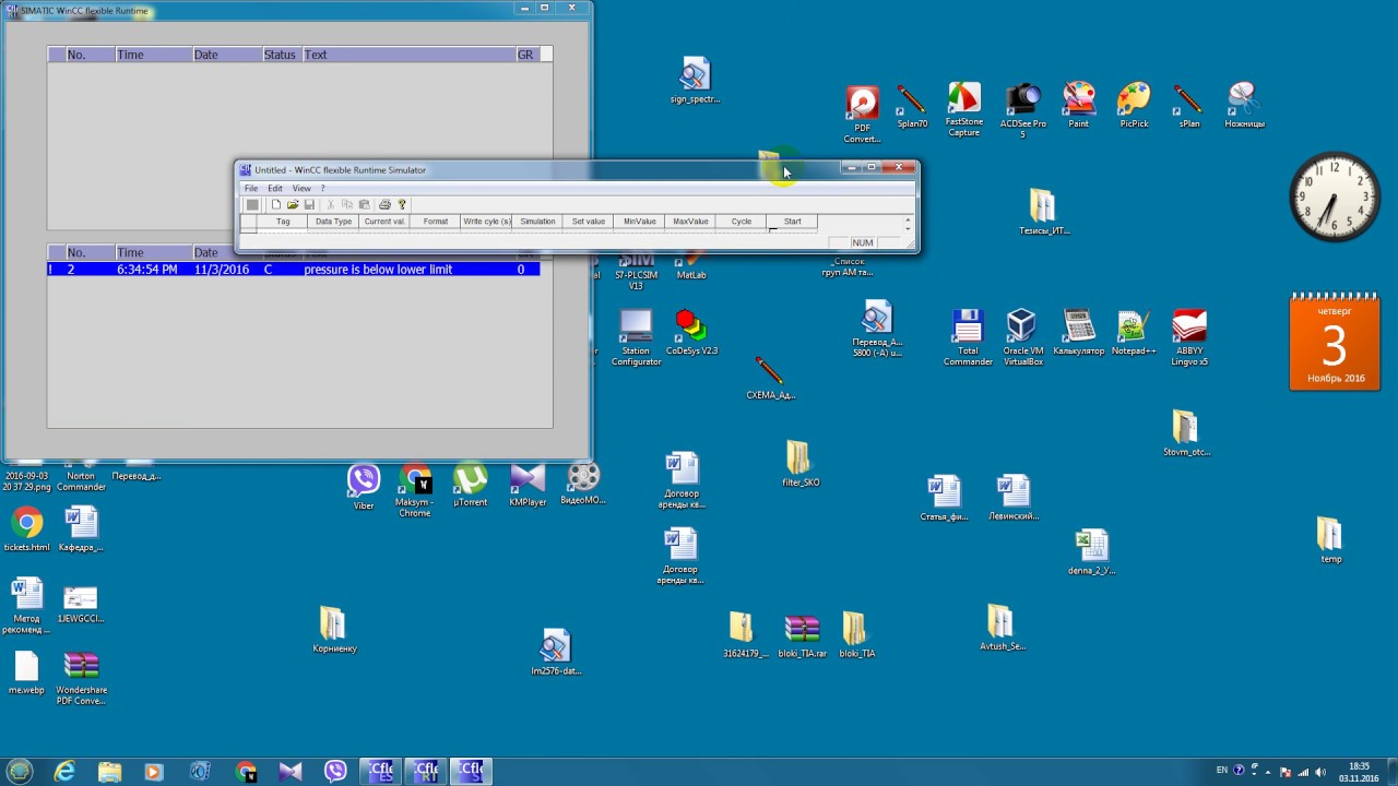 Alarm events in WinCC Flexible