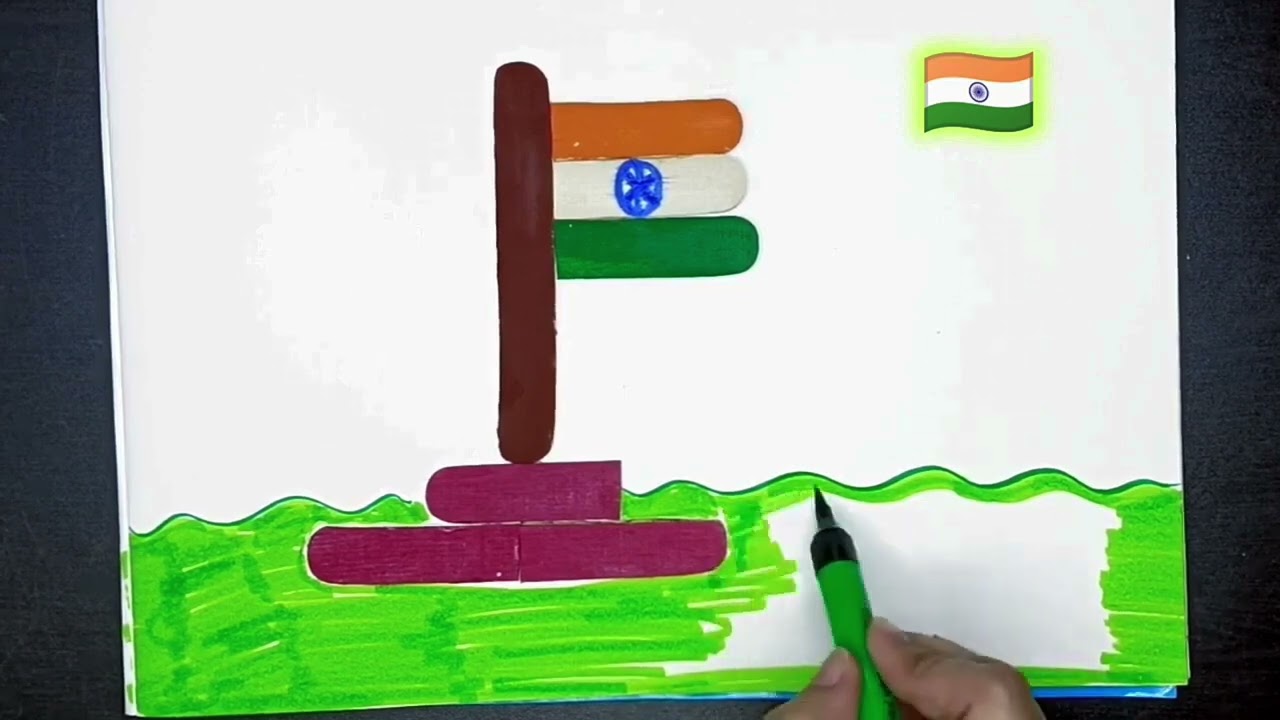 Diy Indian flag made by icecream sticks / republic day or independence day flag